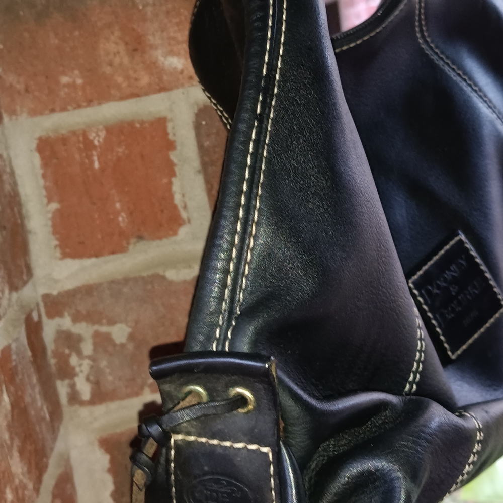 Vintage Dooney & Bourke Black Leather Hobo Bag - Picture 2 of 9